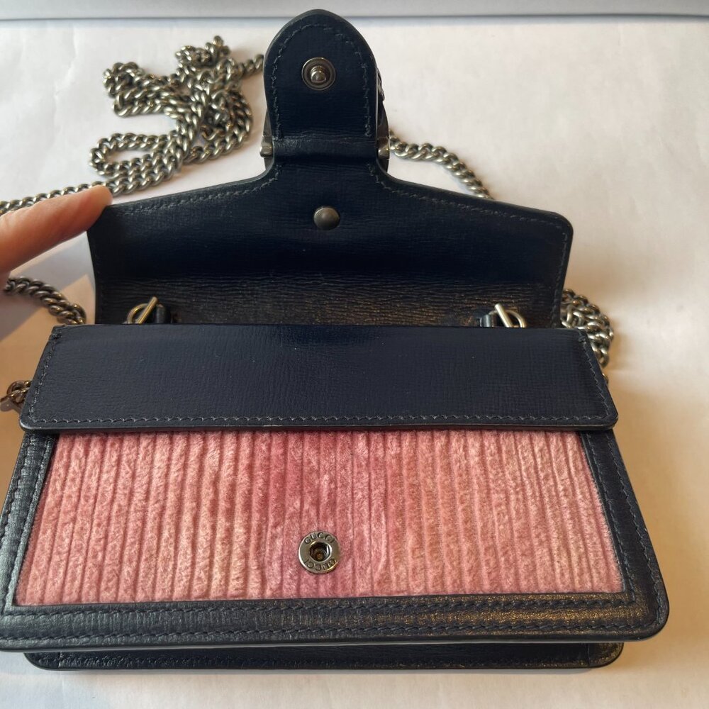 Gucci Dionysus Mini Pink Corduroy and Leather Shoulder/Crossbody Bag - Preowned - Picture 3 of 16